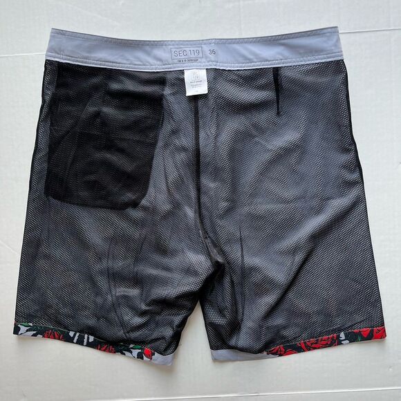 Sec 119 Board Shorts Mens 36 Grateful Dead Skeleton Red Roses Lightweight Trunks - Picture 6 of 12